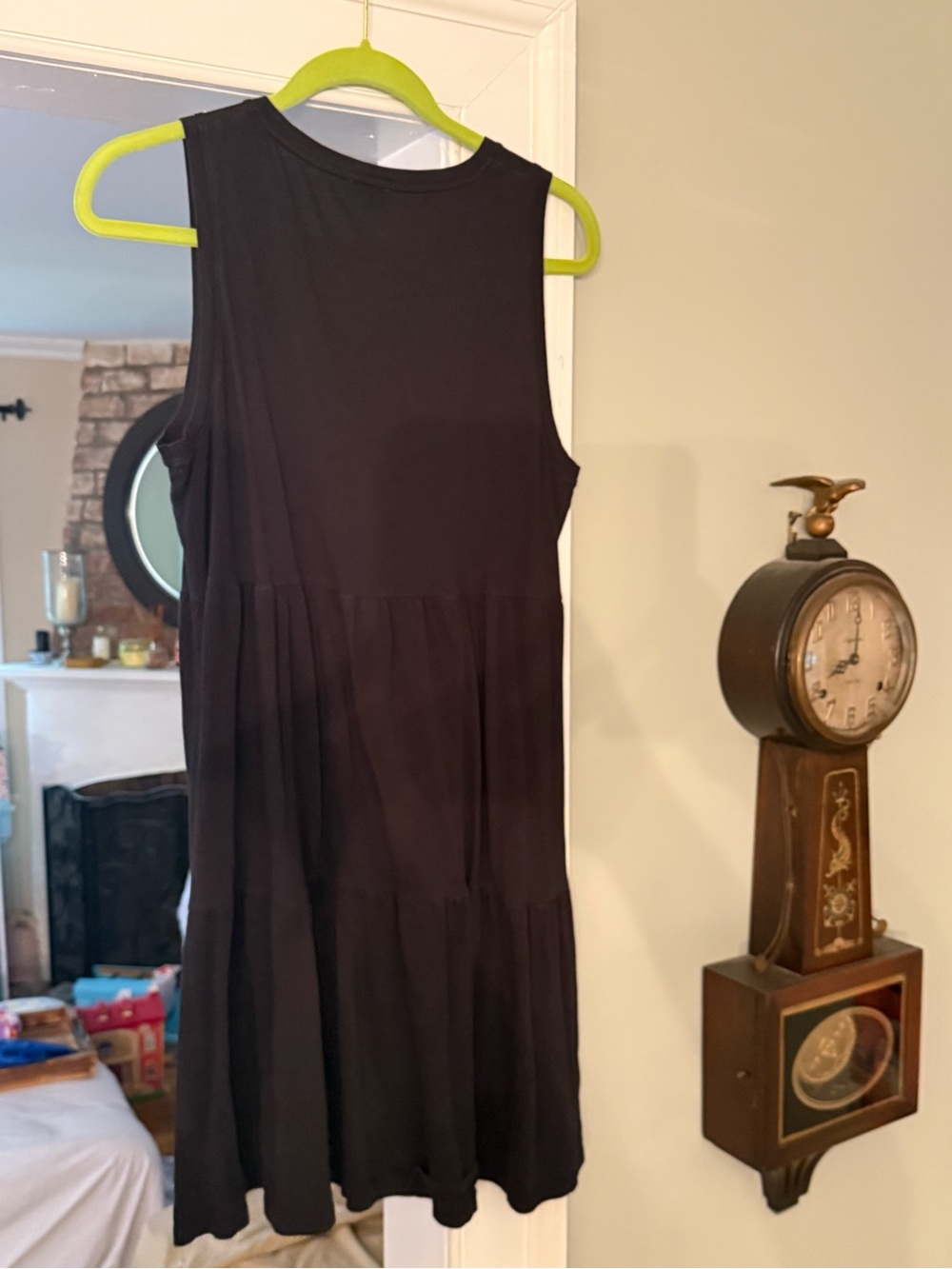 J. Crew Black Sleeveless Tiered Midi Dress
